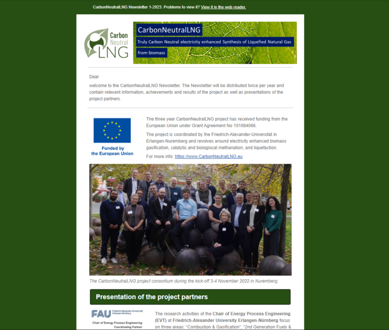 CarbonNeutralLNG distributes first Newsletter